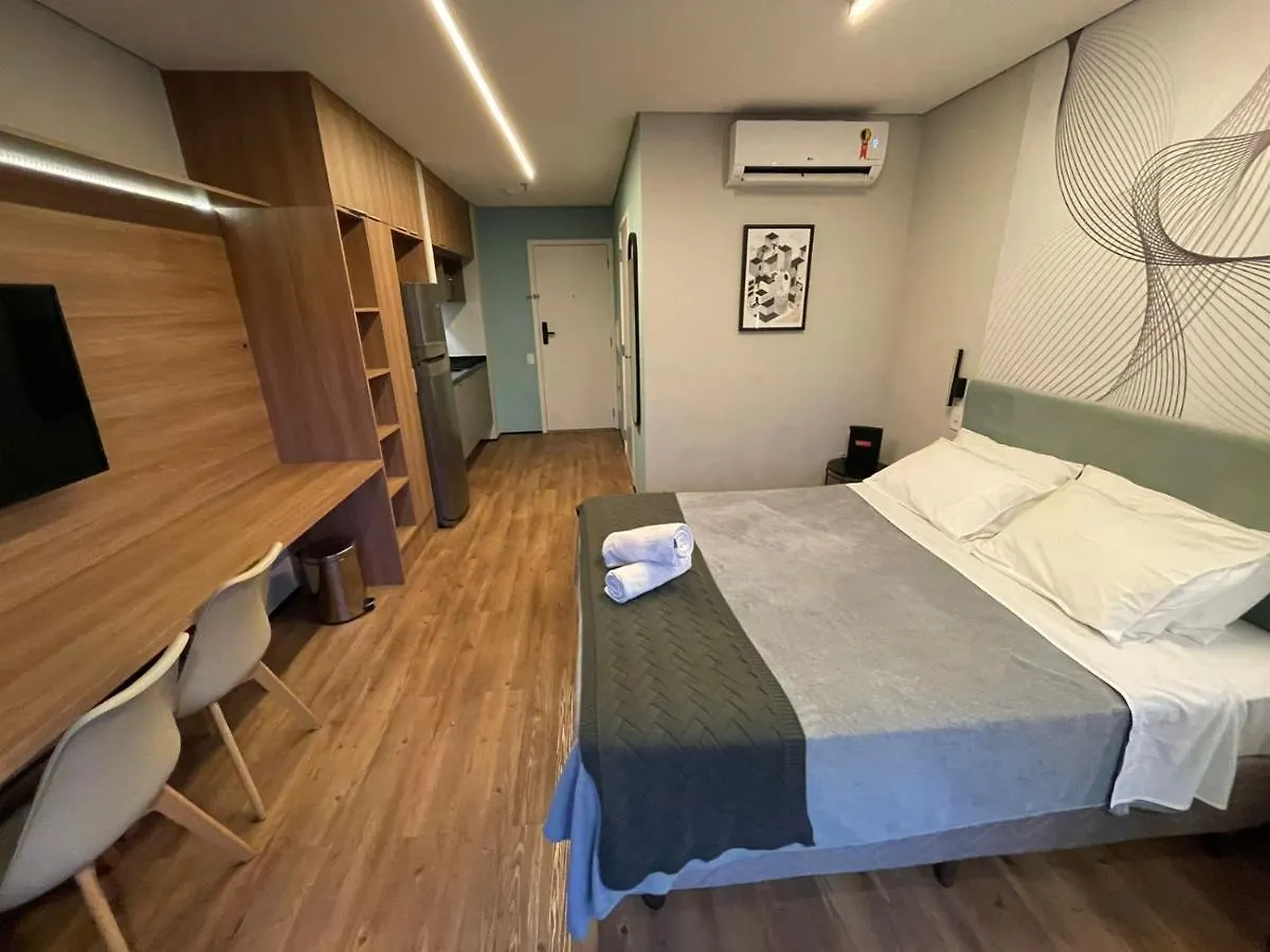 Apartment Sky Poll Studio 306 - Near Paulista Ave & Subways, Rooftop & Full Gym ! Short & Long Stay! Sao Paulo